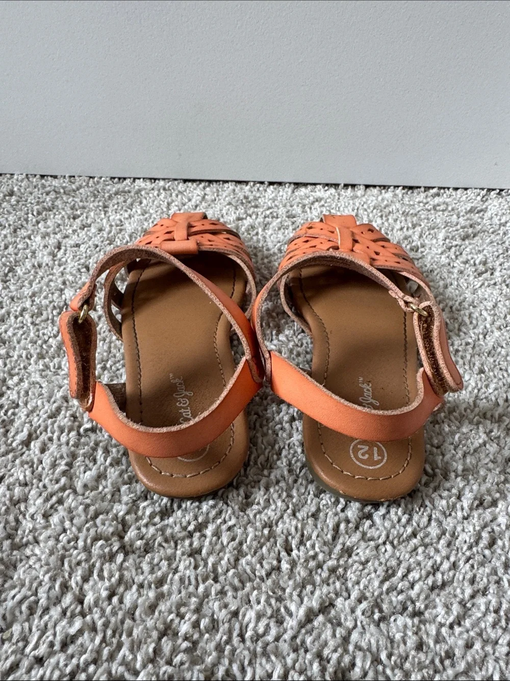 Cat & Jack Orange/Tan Strappy Girls' Sandals
